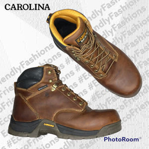 Carolina Men's 6" Leather Waterproof Broad Toe Lace Up Work Boots Size US 11.5